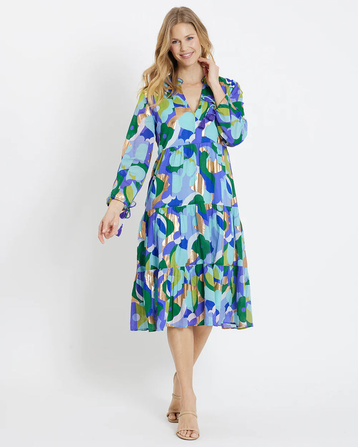 Jude Connally Monaco Dress Abstract Iris