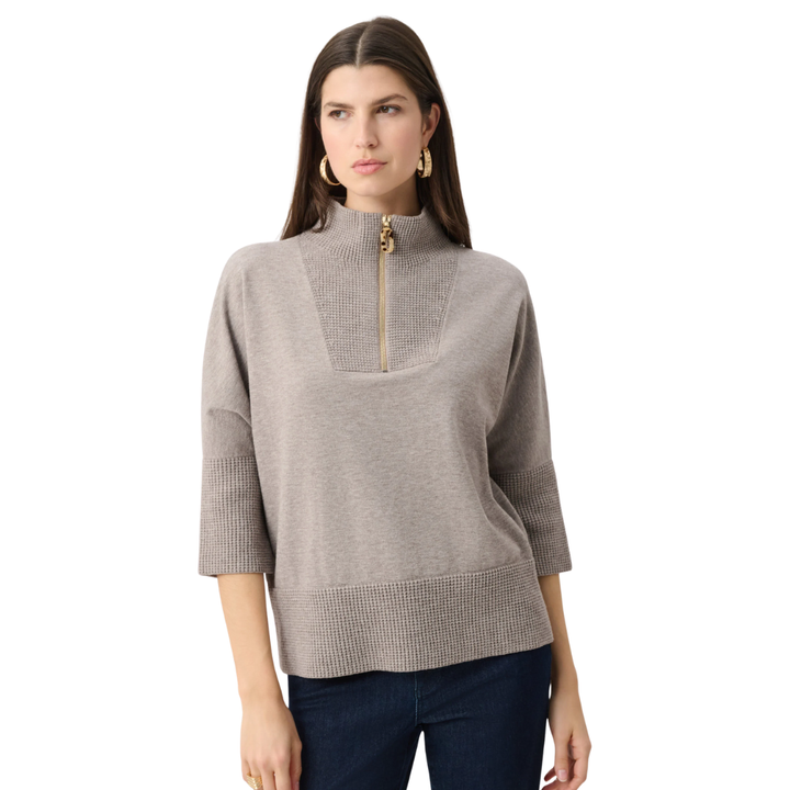 Joseph Ribkoff Quarter Zip Waffle Sweater