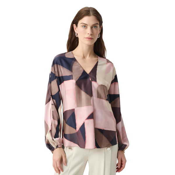 Joseph Ribkoff Geometric Satin Top