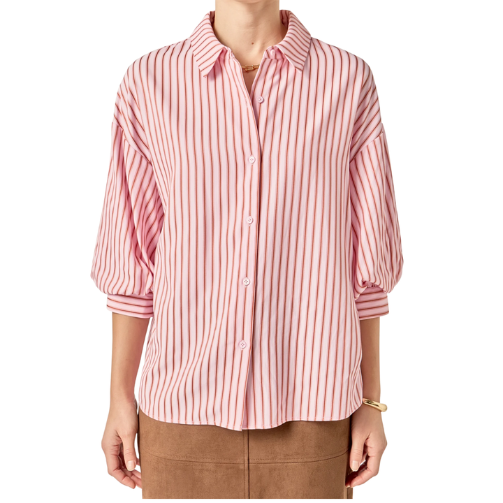 Salmon Stripe Balloon Top