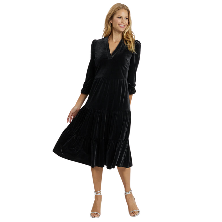 Jude Connally Maggie Dress Black Velvet