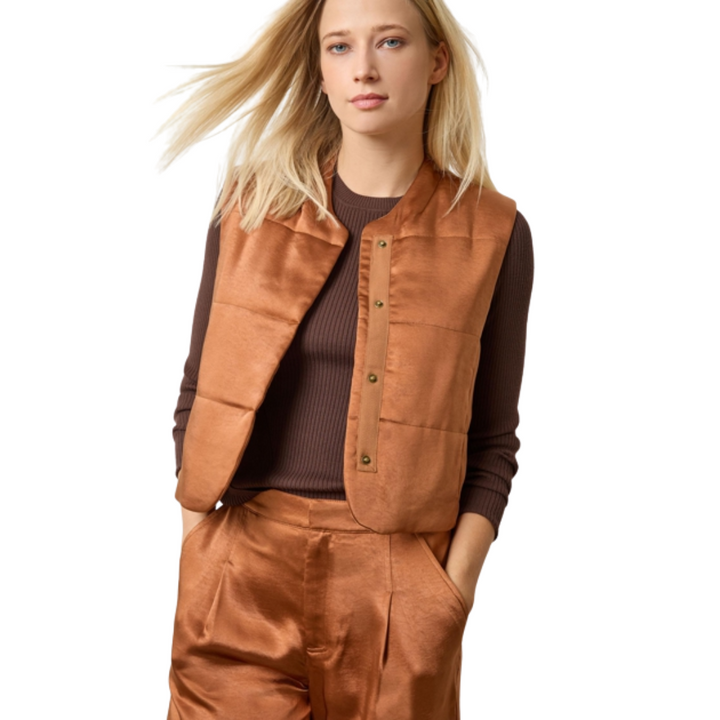 Lilla P Satin Quilted Vest