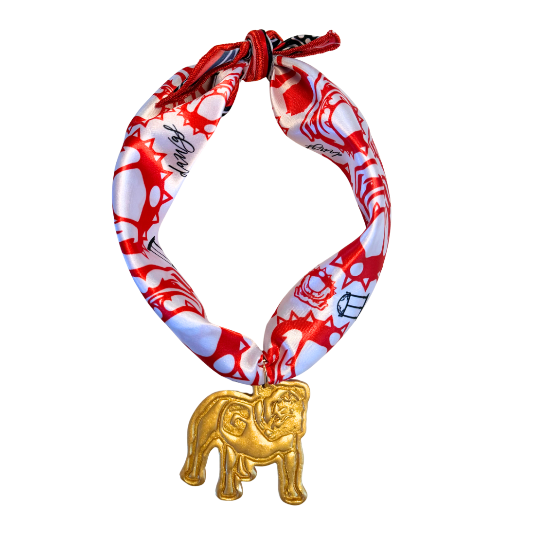 Hidden Truth Bulldog Scarf Necklace