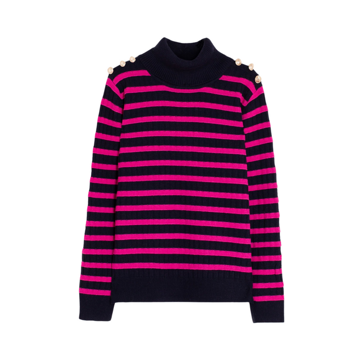 Vilagallo Pink Stripe Turtleneck