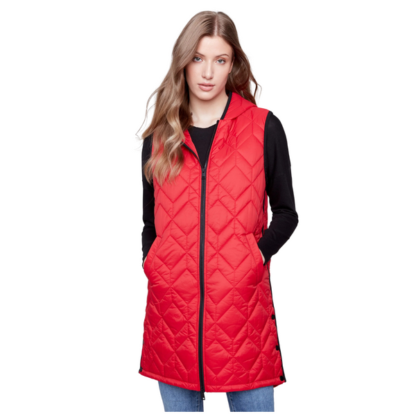 Charlie B Long Quilted Puffer Vest