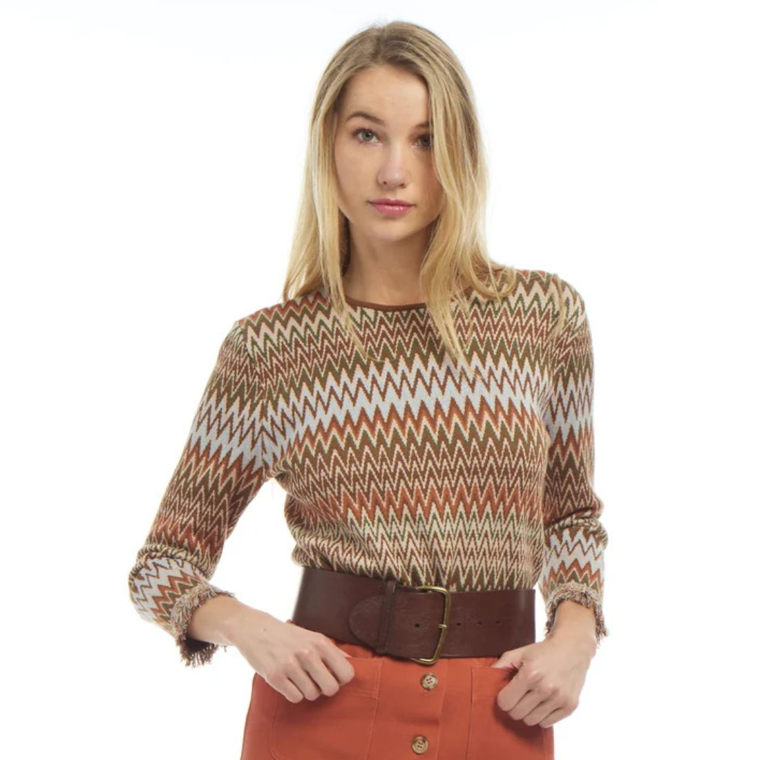 Patty Kim Milano Fringe Knit Top