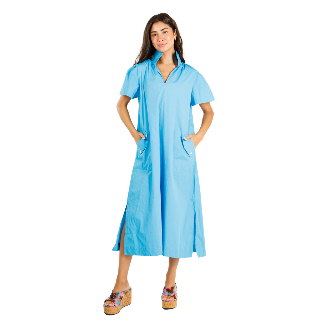 Holly Shae Gretchen Dress Swim Cap Blue