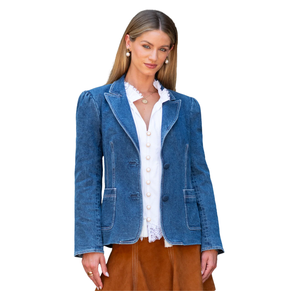 Elizabeth James Elizabeth Denim Blazer