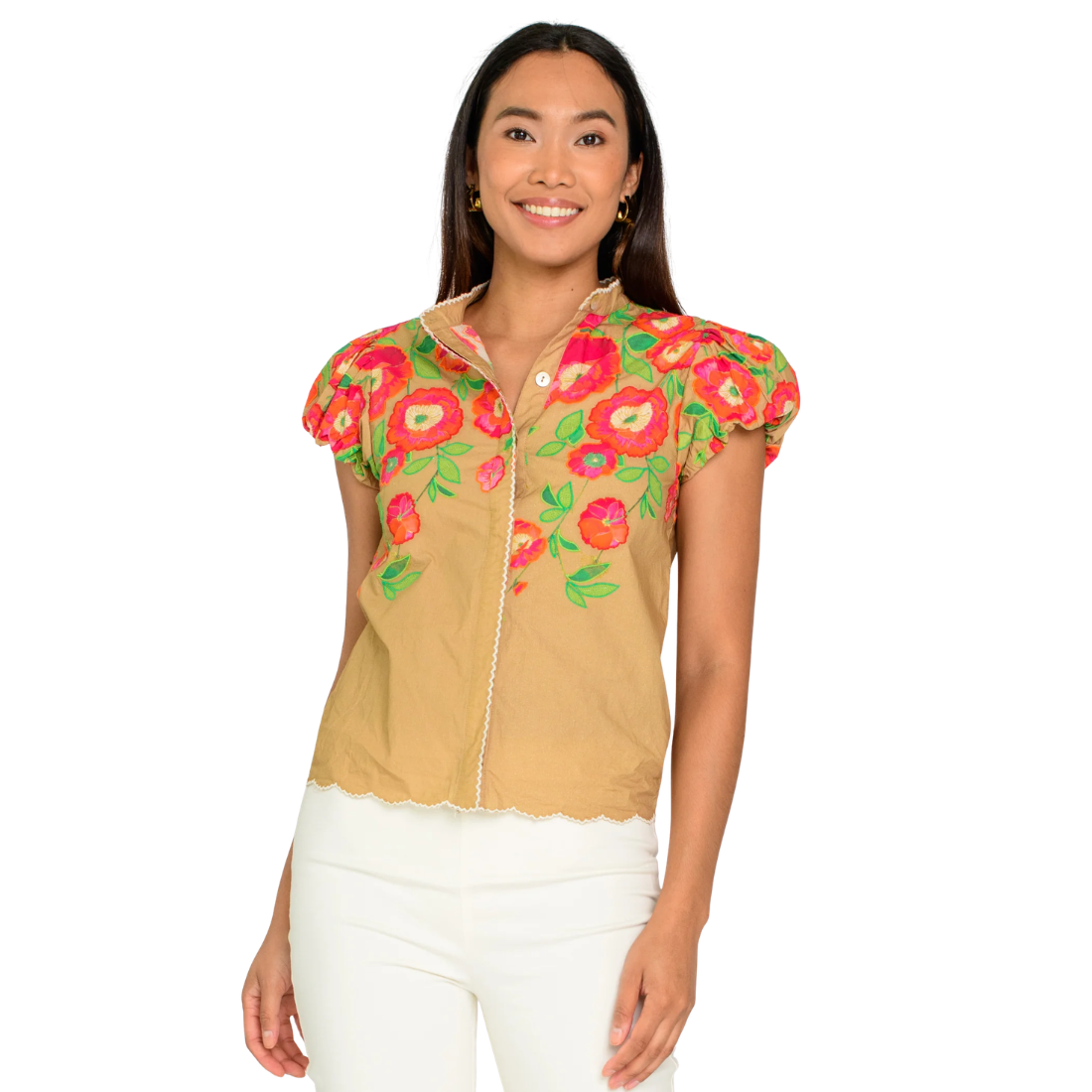 Elizabeth James Emily Top Poppy Patch Iced Coffee – Amelia's Apparel