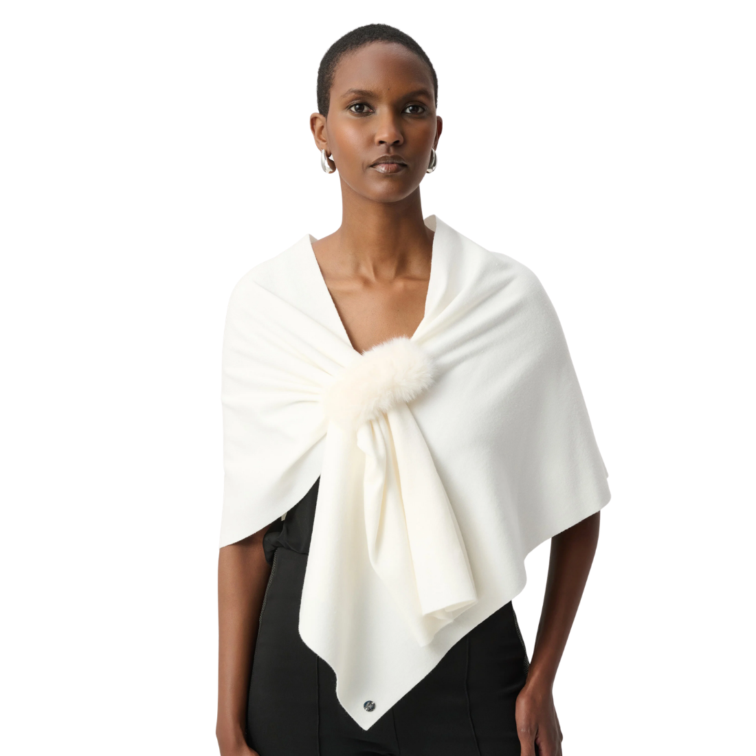 Joseph Ribkoff Fur Draped Shawl