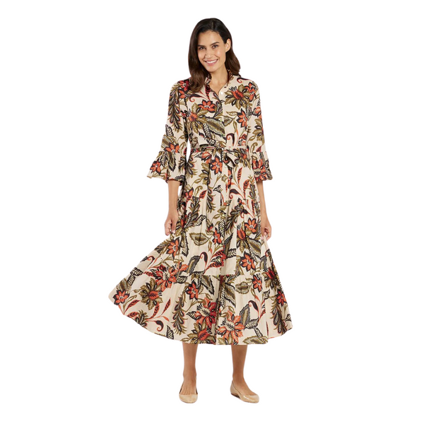 Jude Connally Roxie Dress Falling Floral Almond