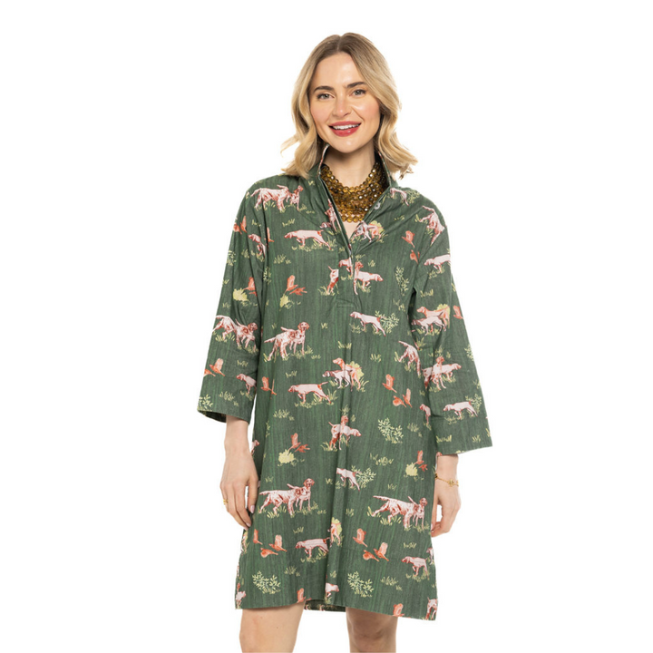 Holly Shae Arden Dress Hunt Dogs Green Cord