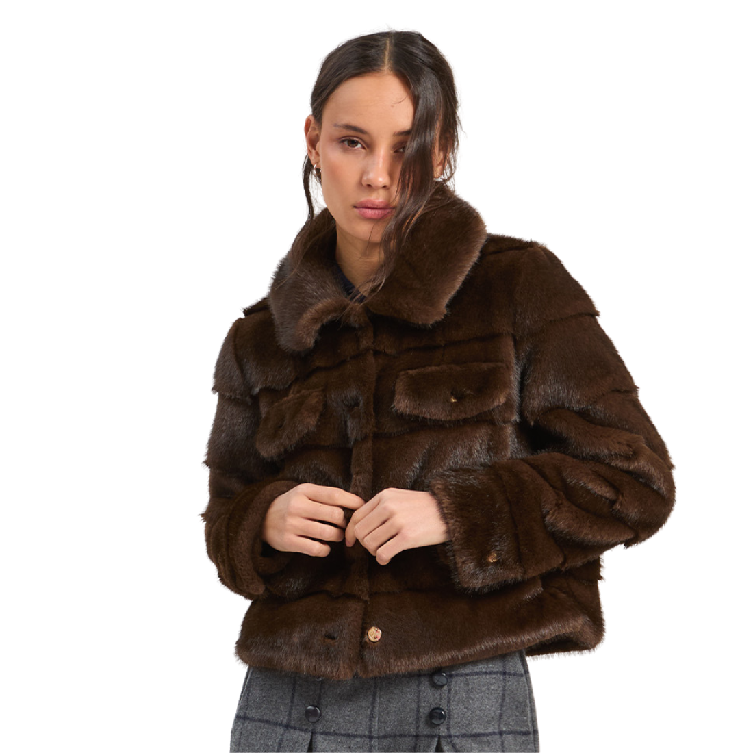 Vilagallo Fur Bomber Jacket