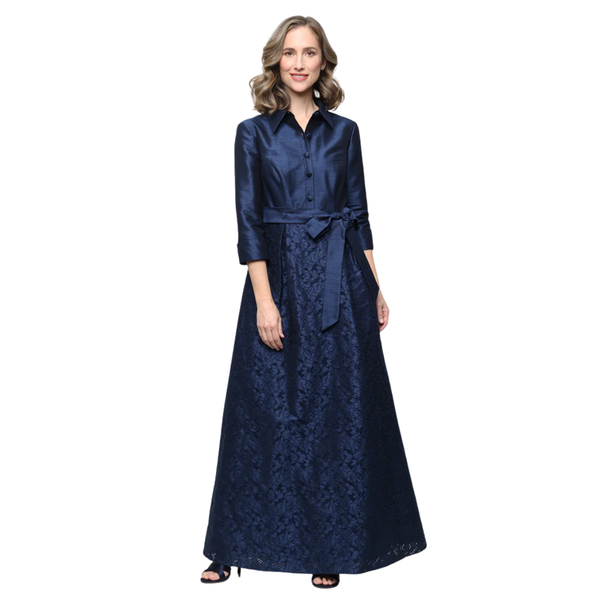 Alex Evenings Dupioni Button Front Dress