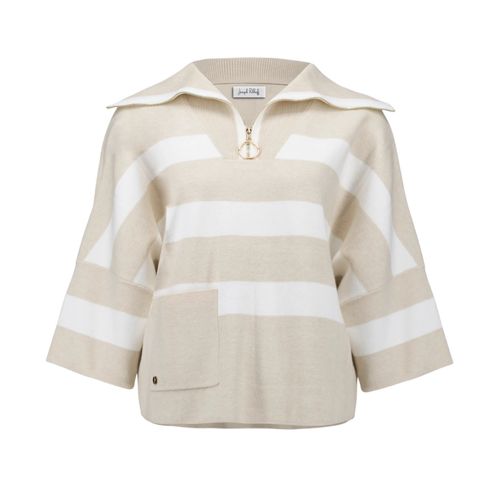 Joseph Ribkoff Quarter Zip Stripe Sweater