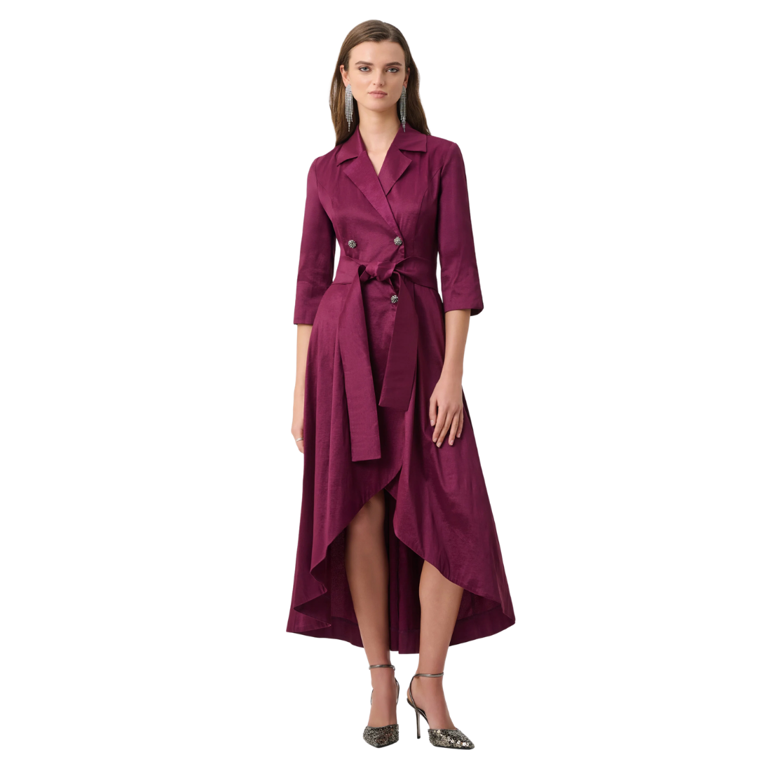Joseph Ribkoff Taffeta Fit and Flare Wrap Dress