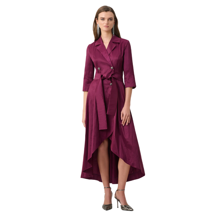 Joseph Ribkoff Taffeta Fit and Flare Wrap Dress