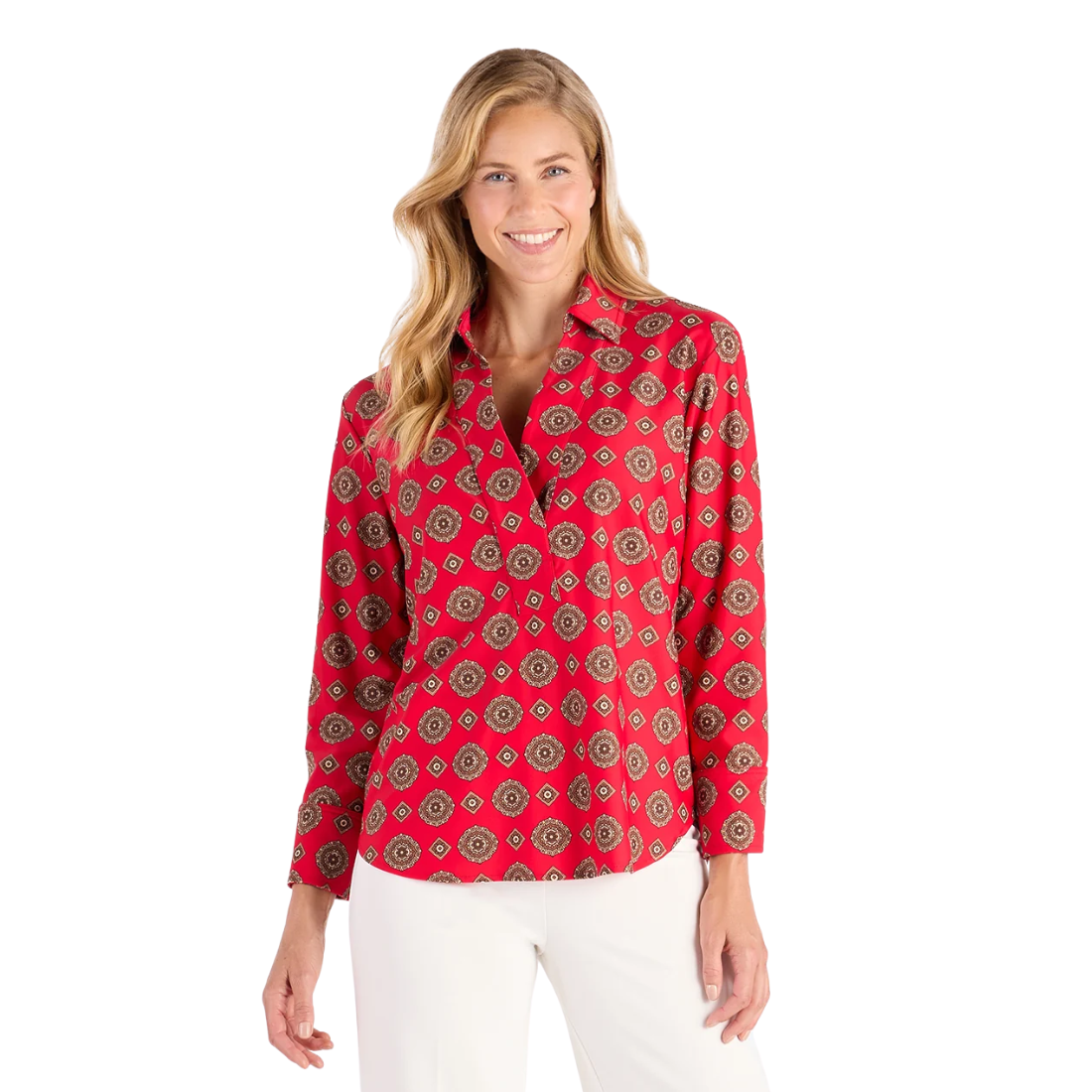 Jude Connally Francine Top Medallion Red
