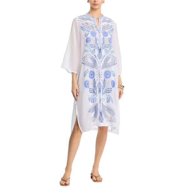 Johnny Was Western Trim Henley Dress