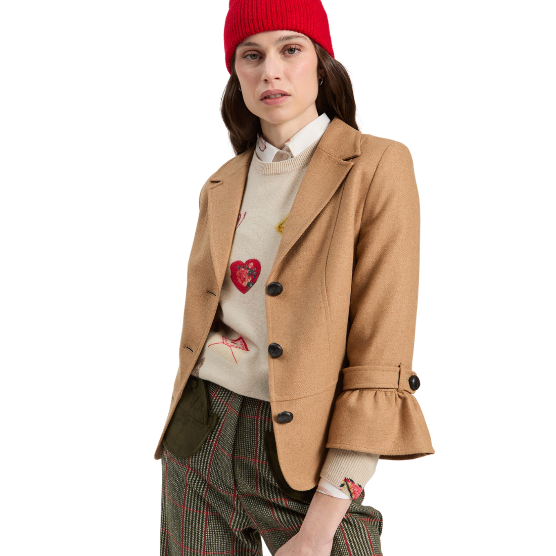 Vilagallo Beige Tweed Blazer