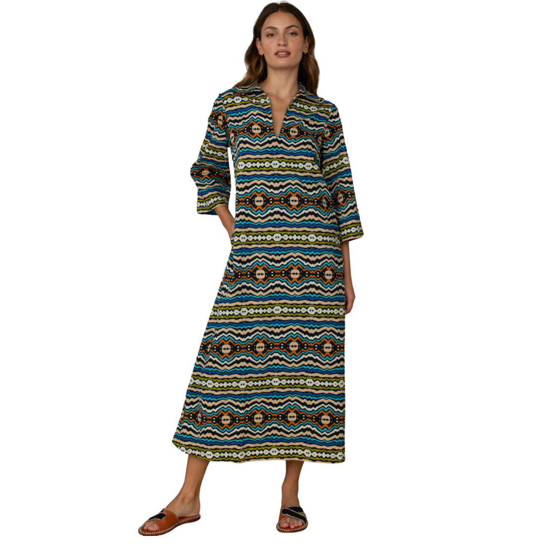 Elizabeth James Talia Dress Ikat Stripe