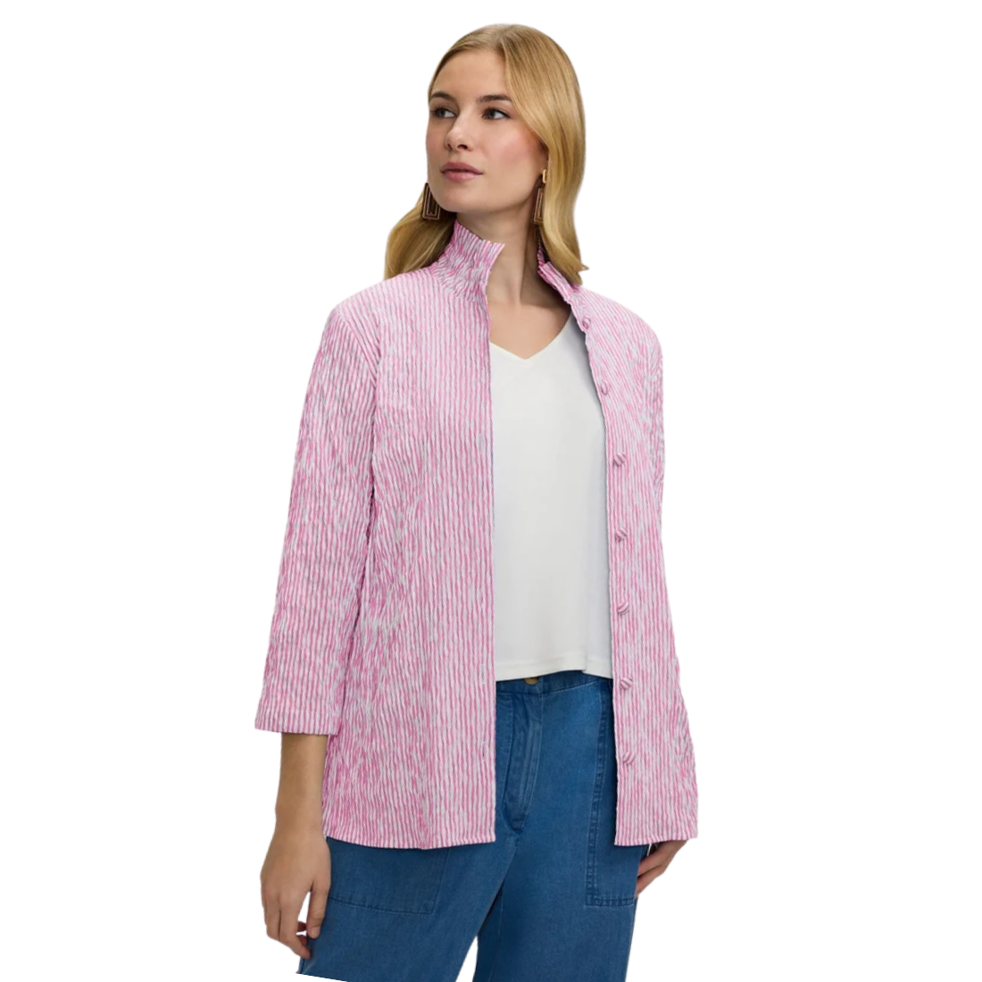 Foxcroft Carolina Crinkle Seersucker Shacket