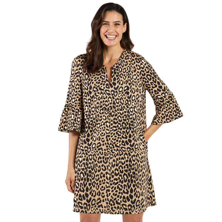 Jude Connally Kerry Dress Cheetah Gold