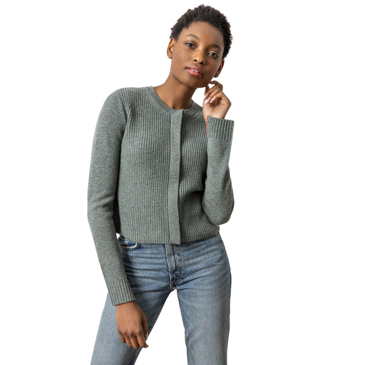 Lilla P Ribbed Cardigan Sweater