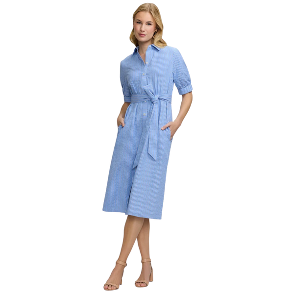 Foxcroft Esther Midi Striped Dress