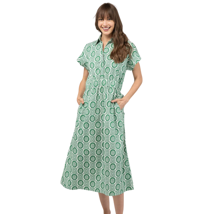 Beau & Ro Lisa Midi Dress Flower Check