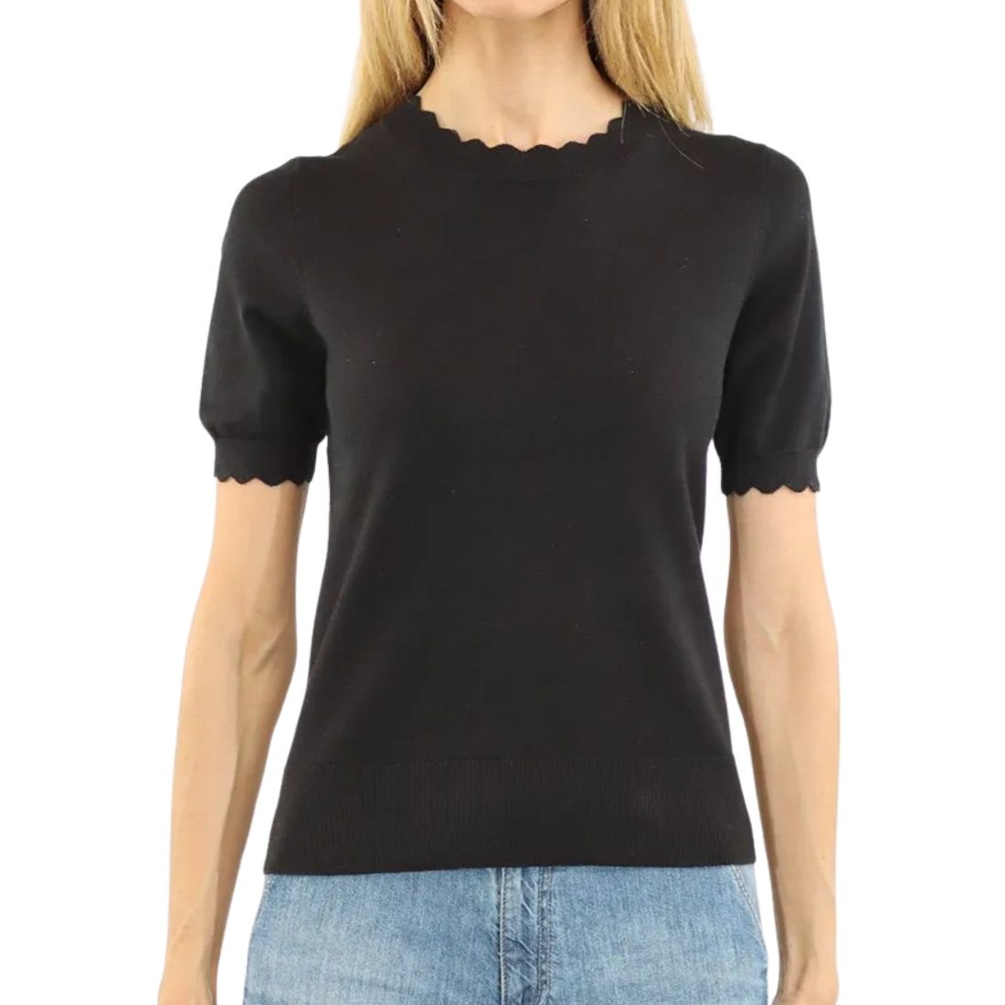 Metric Short Sleeve Scallop Sweater