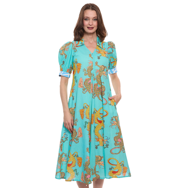 Dizzy Lizzie Montauk Dress Turqouise Dragon