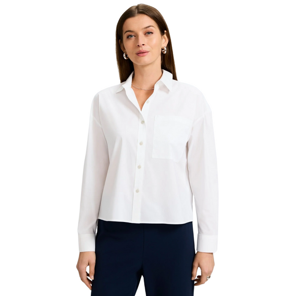 Foxcroft Marina White Stretch Top