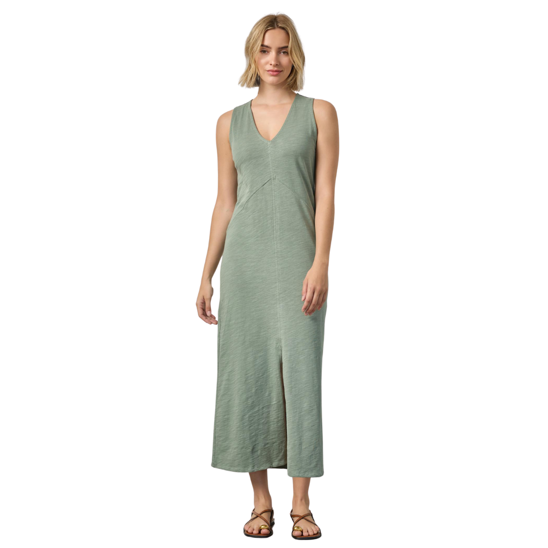 Lilla P V-Neck Seamed Maxi Dress