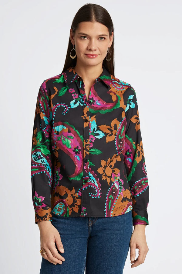 Foxcroft Hampton Painted Paisley Shirt