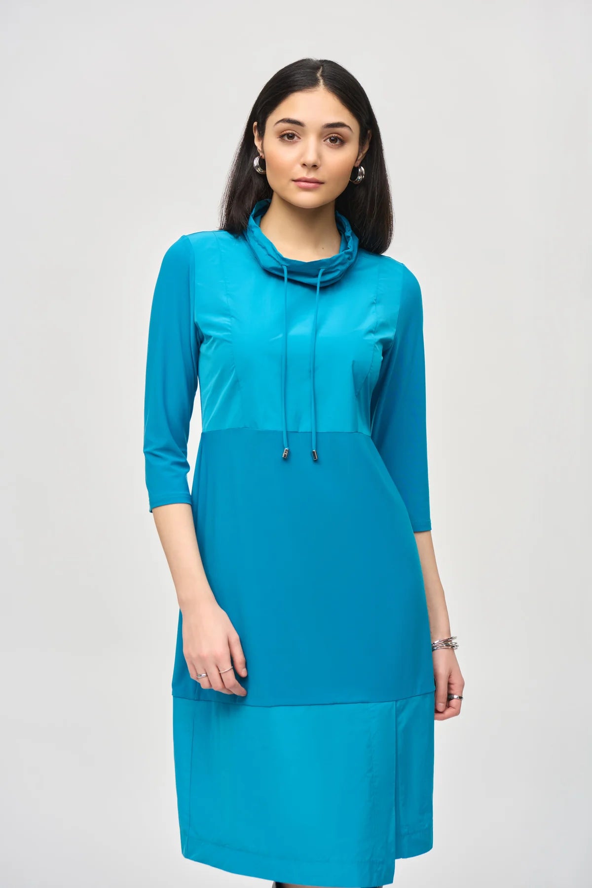 Joseph Ribkoff Cowl Neck Shift Dress Pacific