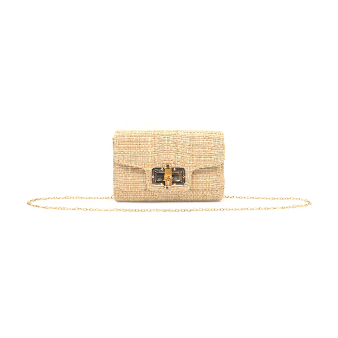 Natural Woven Straw Clutch