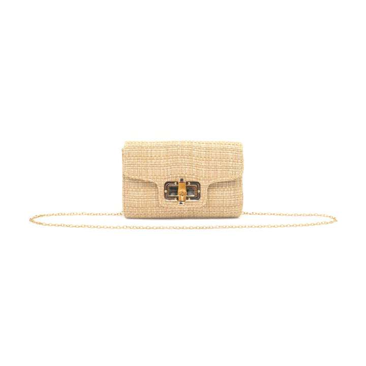 Natural Woven Straw Clutch