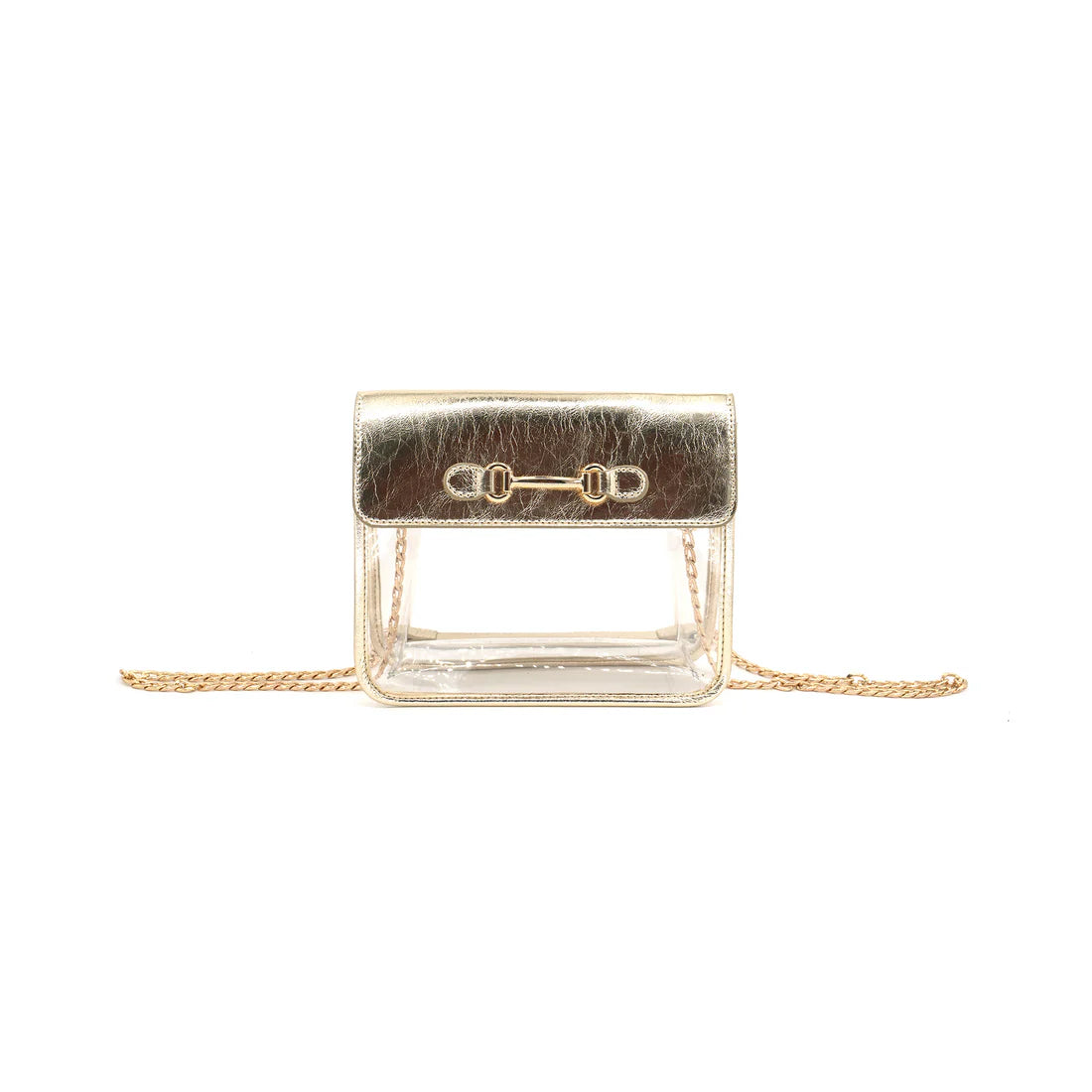 Gold Horsebit Clear Bag