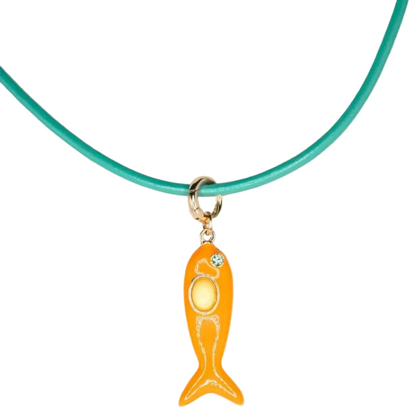 Smith & Co Leather Fish Necklace