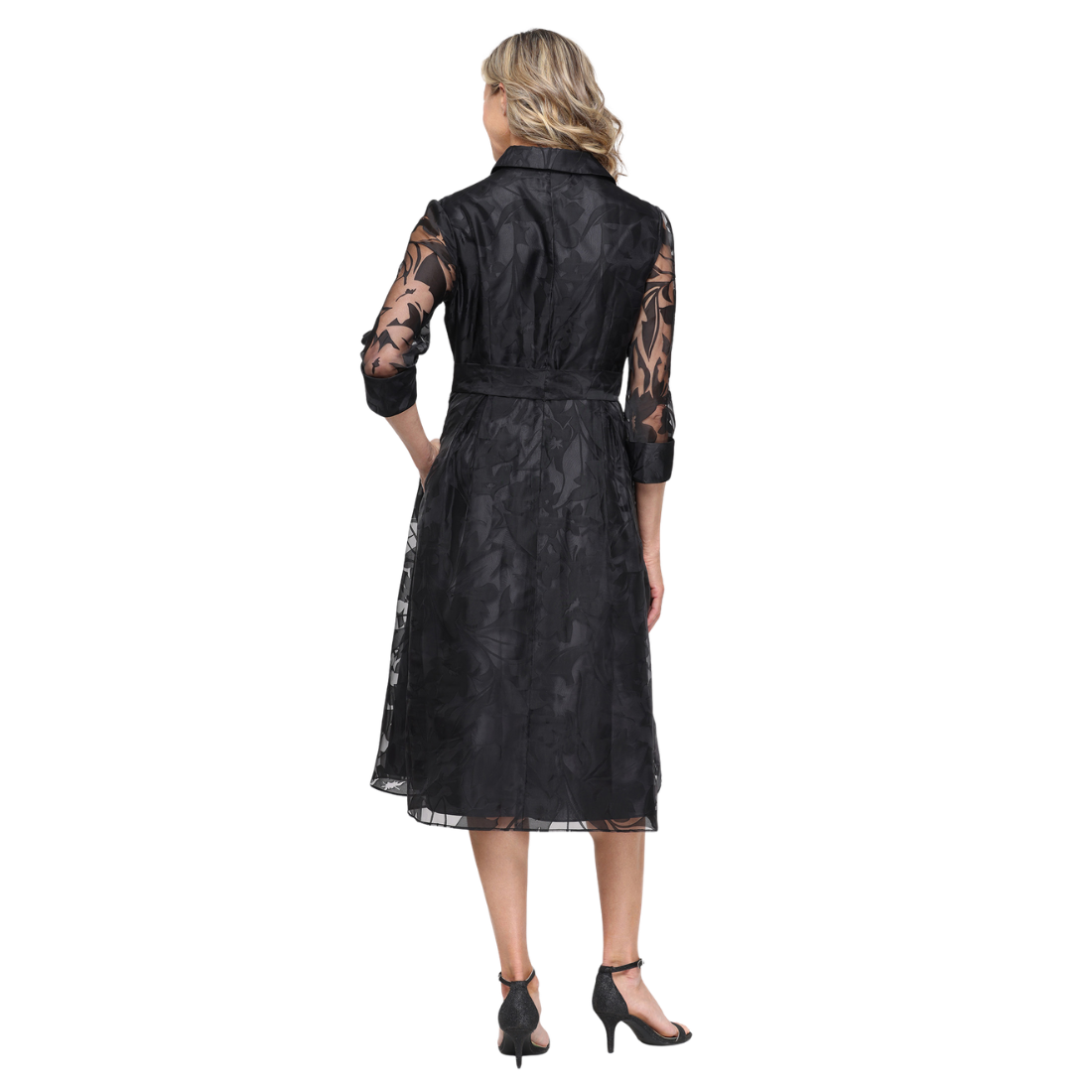 Alex Evenings Burnout Organza Midi Dress