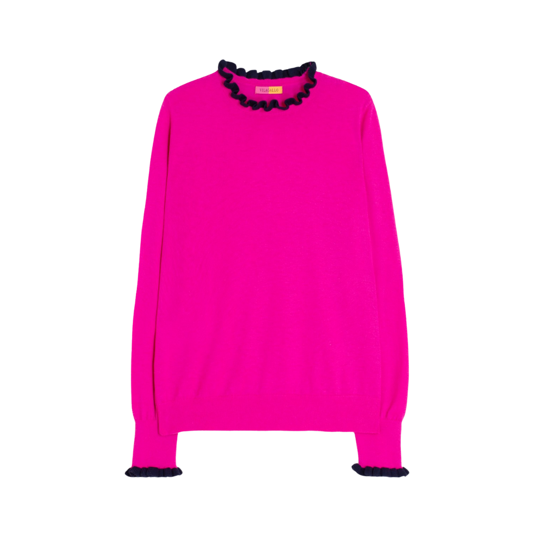 Vilagallo Pink Ruffle Sweater