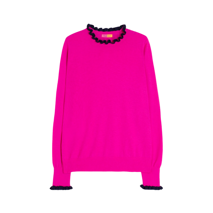 Vilagallo Pink Ruffle Sweater