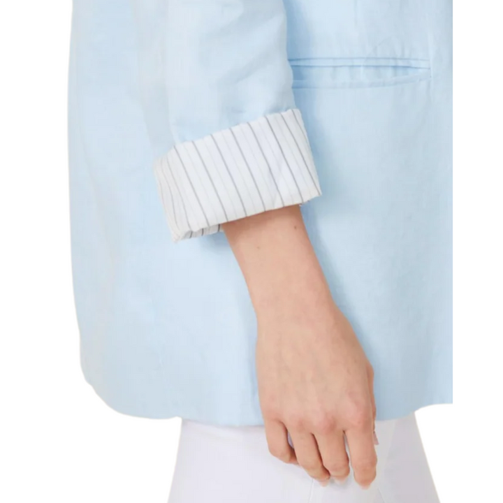 Dolce Cabo Linen Boyfriend Blazer Blue