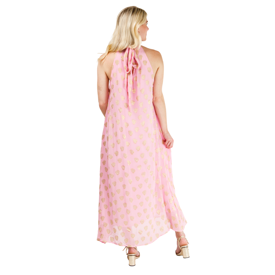 Holly Shae Blythe Dress Gold Palm Lurex