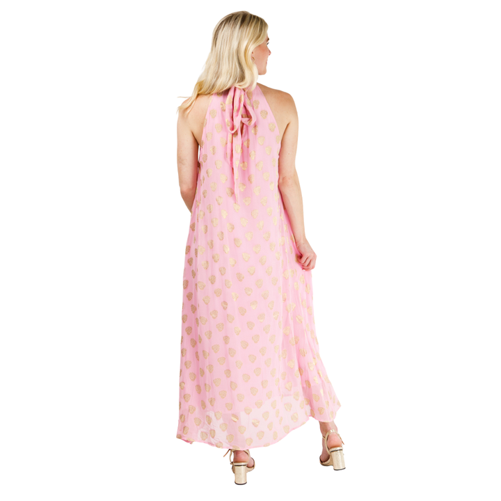 Holly Shae Blythe Dress Gold Palm Lurex