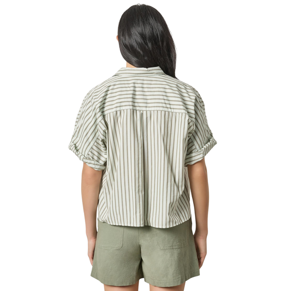 Lilla P Striped Oversized Button Down Dolman