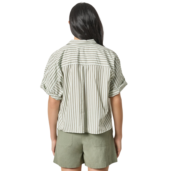 Lilla P Striped Oversized Button Down Dolman