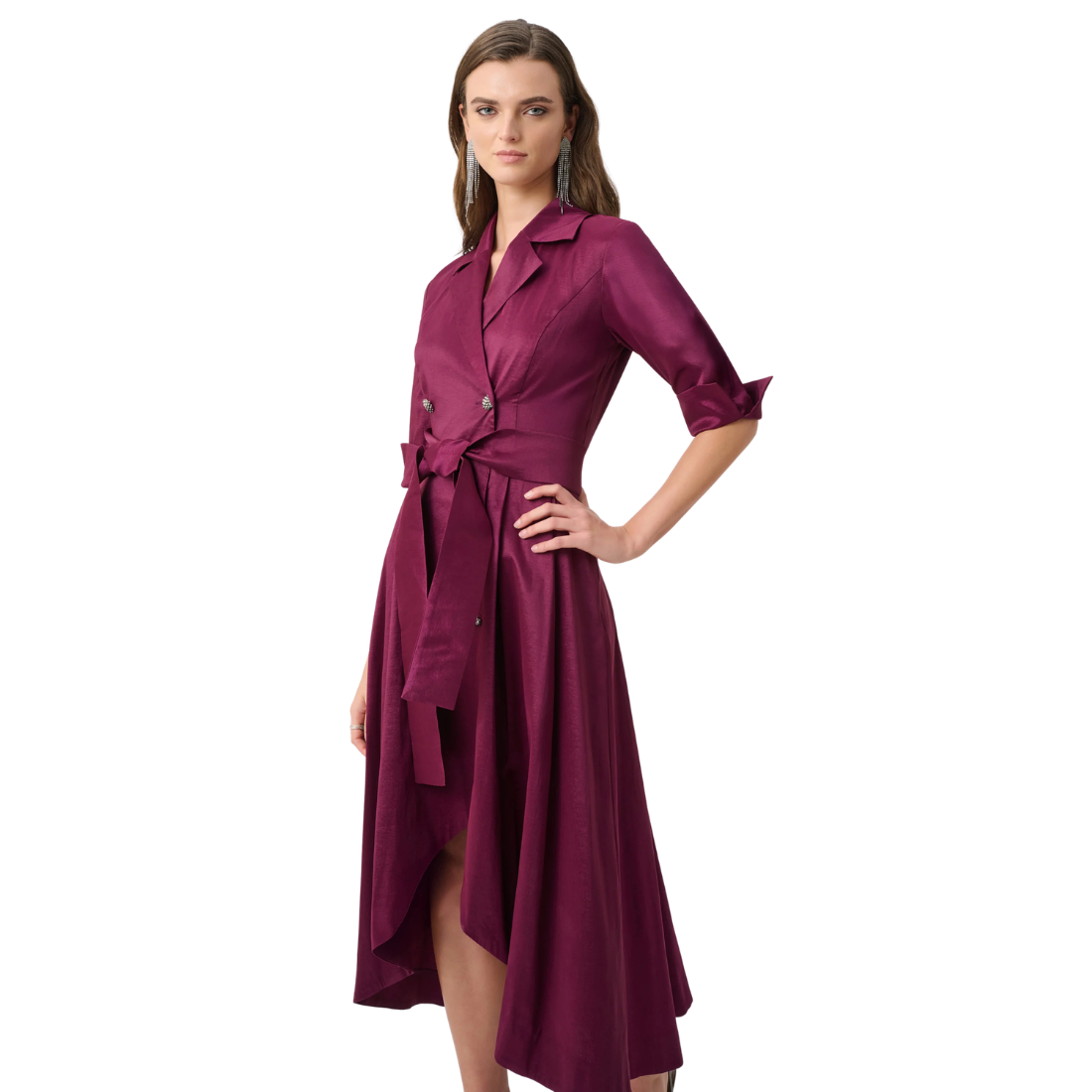 Joseph Ribkoff Taffeta Fit and Flare Wrap Dress