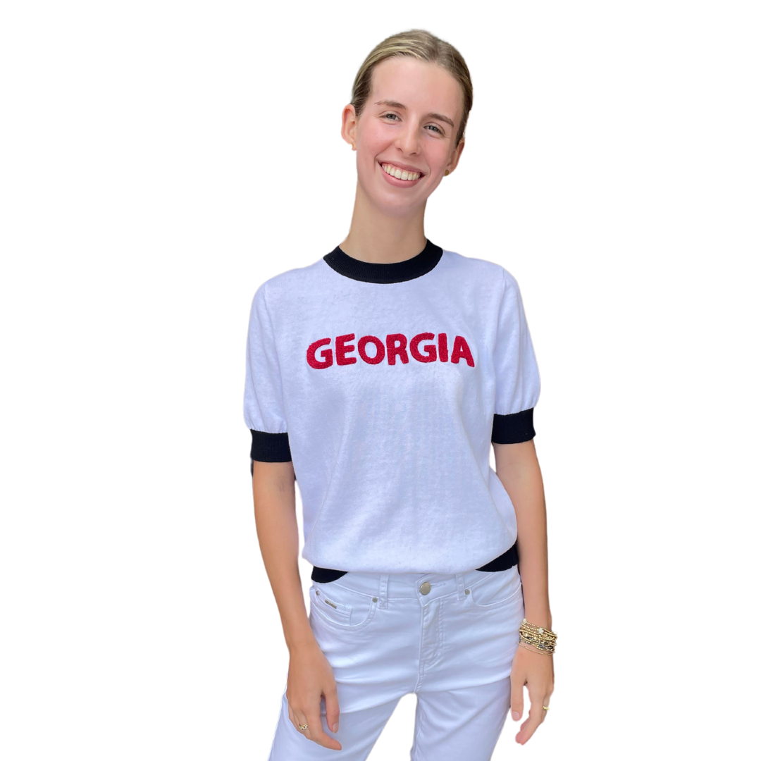 Gameday "Georgia" White Sweater